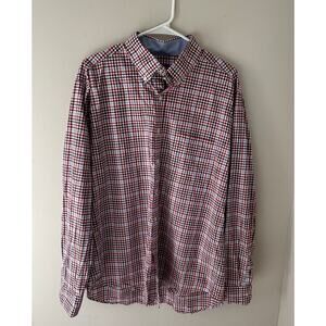 J. McLaughlin Men's XL Checkered Plaid Button Up Shirt Long Sleeves Preppy